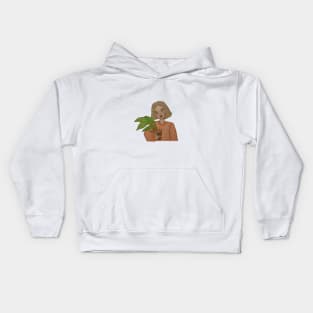 girl holding a plant Kids Hoodie